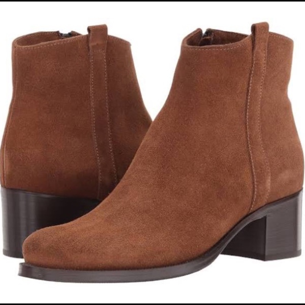 LA CANADIENNE PEPPER BRANDY SUEDE LEATHER POINTY TOE ANKLE BOOTS NWT SZ 8.5
